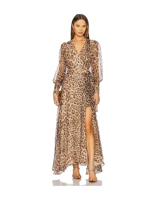 Bardot Natural Lucianna Maxi Wrap Dress
