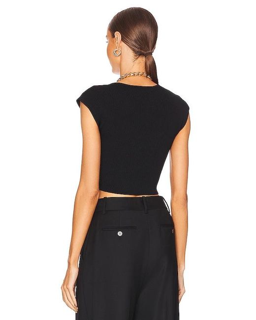 Jonathan Simkhai Black Abia Cropped Tee