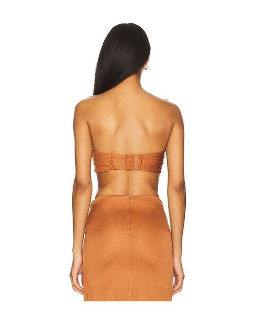 GIUSEPPE DI MORABITO Orange Strapless Top