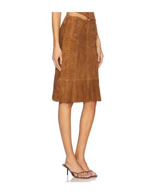 Urban Outfitters Brown Handkerchief Leather Skirt