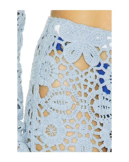 SNDY'S Blue Tala Crochet Maxi Skirt
