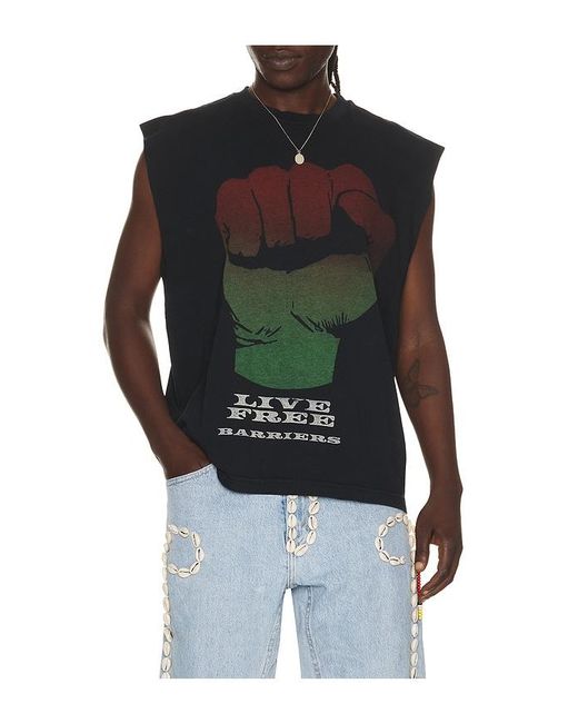 Barriers Worldwide Black Fist Sleeveless Tee for men