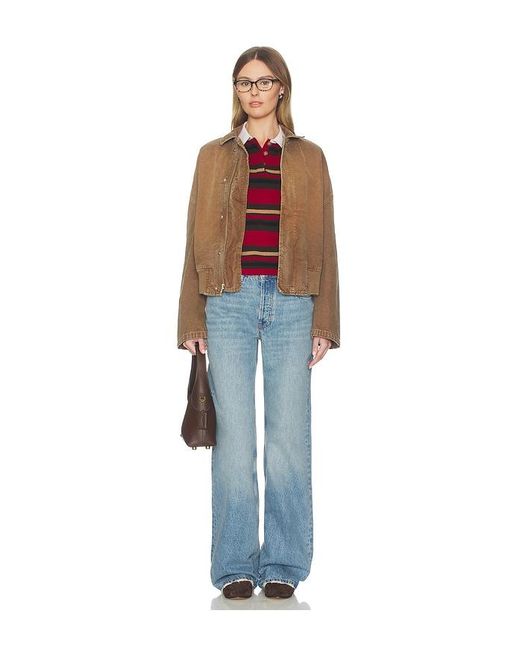 SLVRLAKE Denim Multicolor Harlem Curve Sleeve Bomber