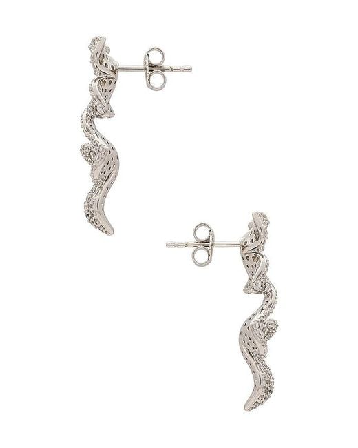 Shashi White Ohrring Mit Anhänger Mit Steinchen