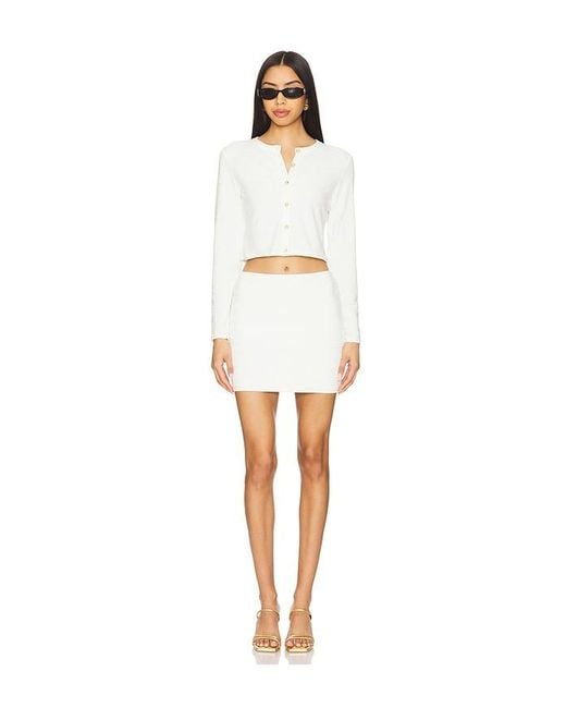 La Porte White Page Mini Swim Skirt