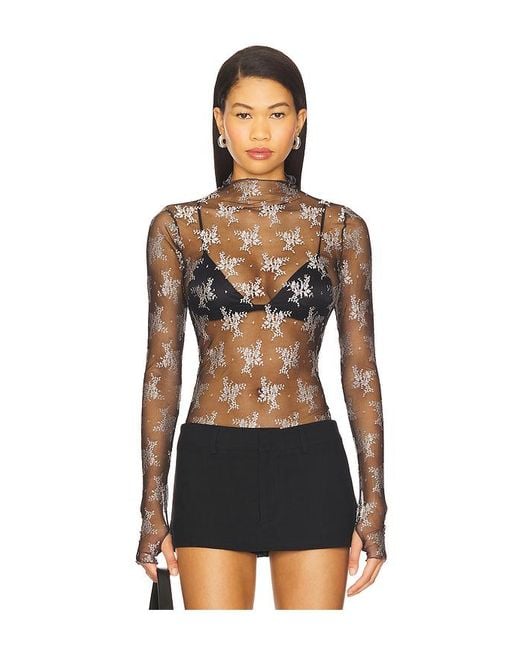 Free People Black Oberteil Two Tone Lady Lux