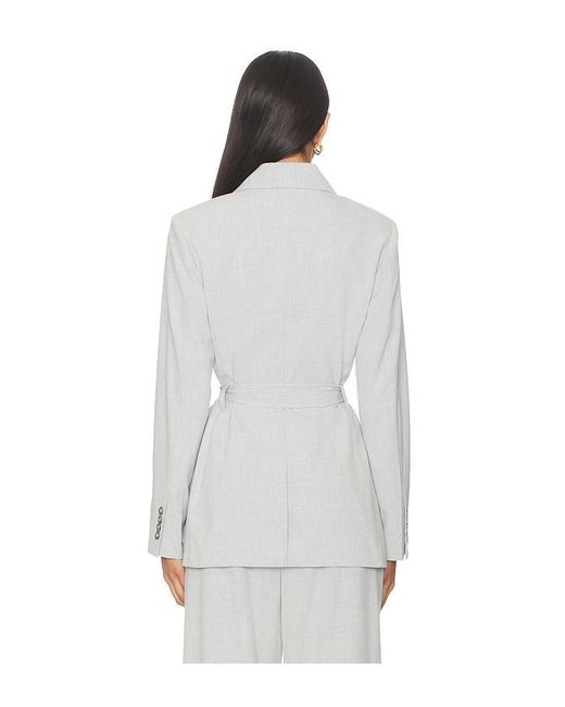 GOOD AMERICAN White Essential Suiting Belted Blazer