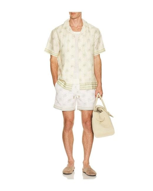 CHE White Telha Print Swim Shorts for men