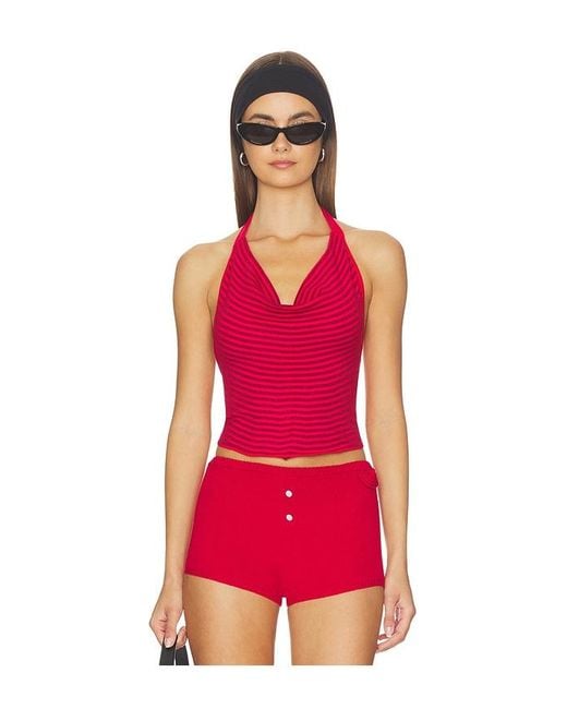 Frankie's Bikinis Red X Jennie Briar Cloud Knit Halter Top