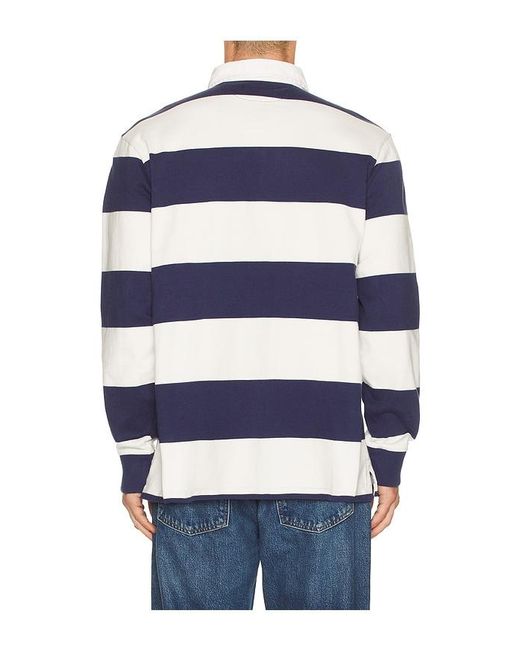 Polo Ralph Lauren Blue Long Sleeve Heavyweight Rugby Shirt for men