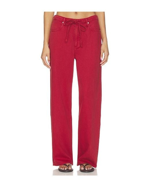 Rag & Bone Red Featherweight Phoebe Drawstring Wide Jeans