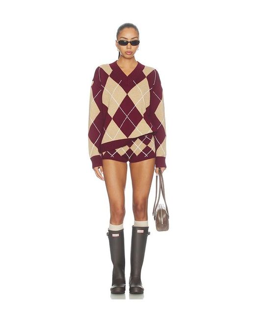 Lovers + Friends Multicolor Lunaria Argyle Short