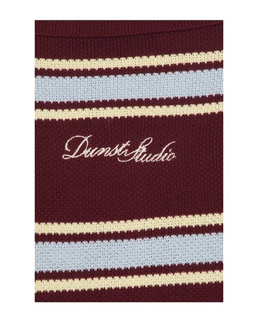 DUNST Red Multi Striped Polo for men