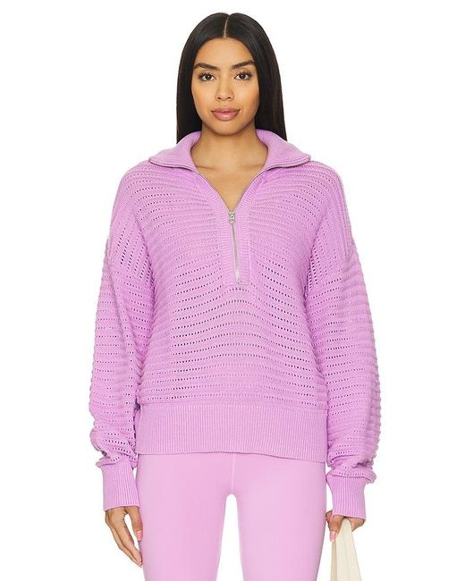 Varley Purple Tara Half Zip Sweater