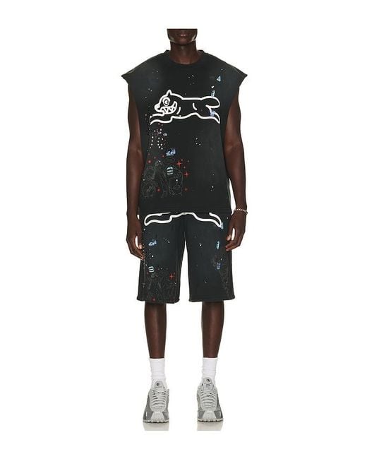 ICECREAM Black Milk Shake Terry Shorts for men