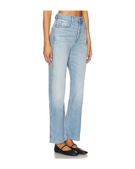 GRLFRND Blue Graham High Rise Straight Short Inseam