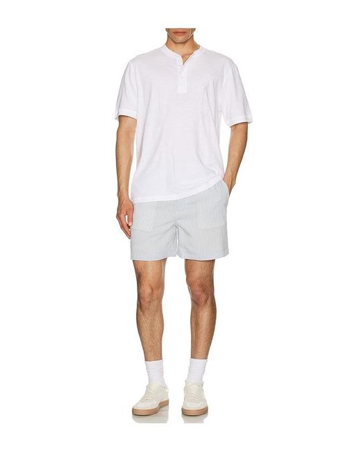 Faherty Brand White Short Sleeve Sunwashed Henley for men