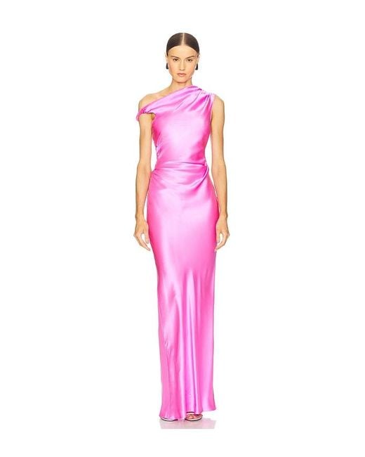Amanda Uprichard Pink Modesto Maxi Dress