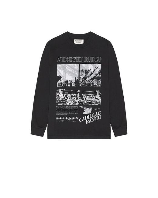 MIDNIGHT RODEO Black Cadillac Ranch Long Sleeve Tee for men