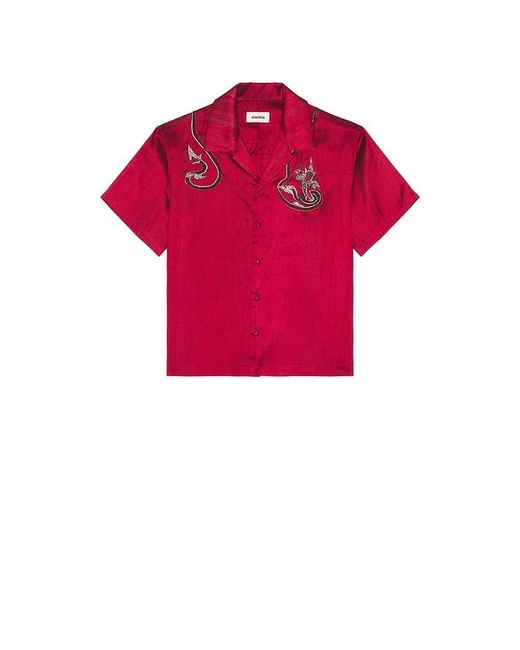 Sanēa Red Naka Silk Shirt for men