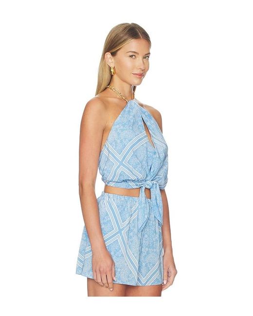 Lovers + Friends Blue Addison Top