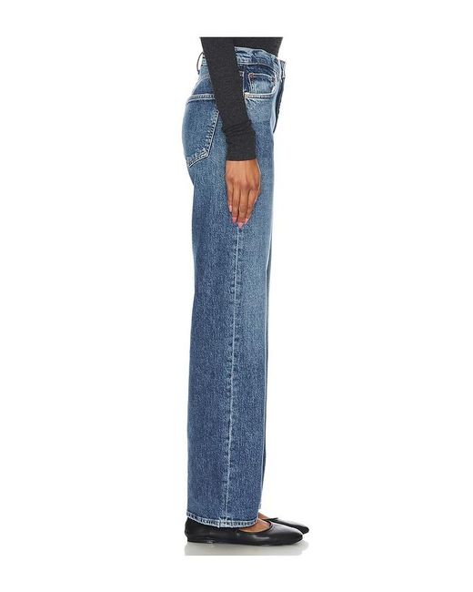 Agolde Blue Harper Mid Rise Relaxed Straight Jeans