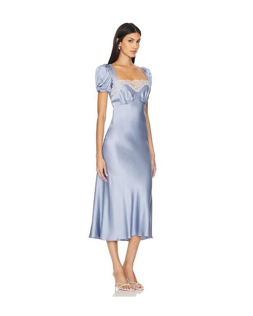 LPA Blue Celeste Midi Dress