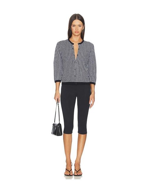 Vince Blue Gingham 3/4 Sleeve Cardi