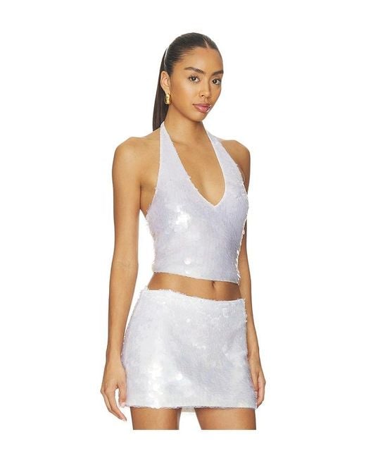 Leslie Amon White Angel Halter Top