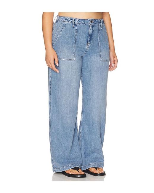 GOOD AMERICAN Blue Lite Linen Denim Pants