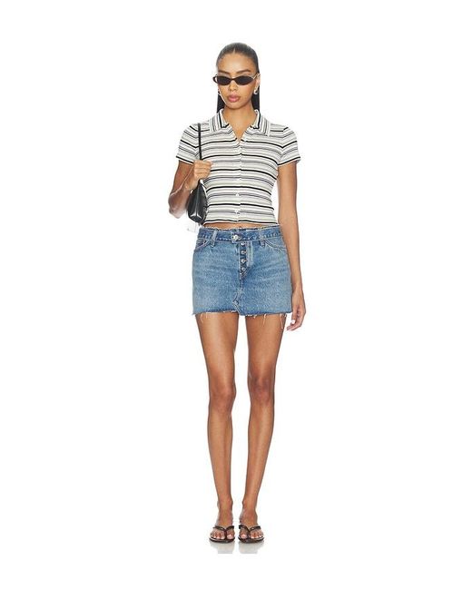 Re/done Blue Roxy Skirt