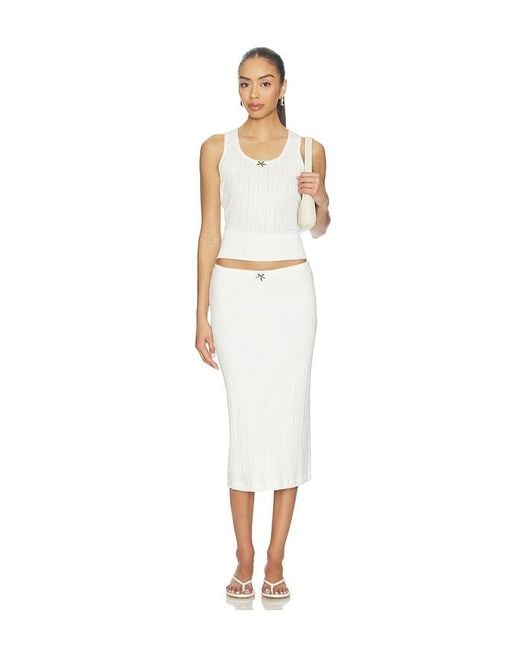 Lacoste White Pointelle Skirt