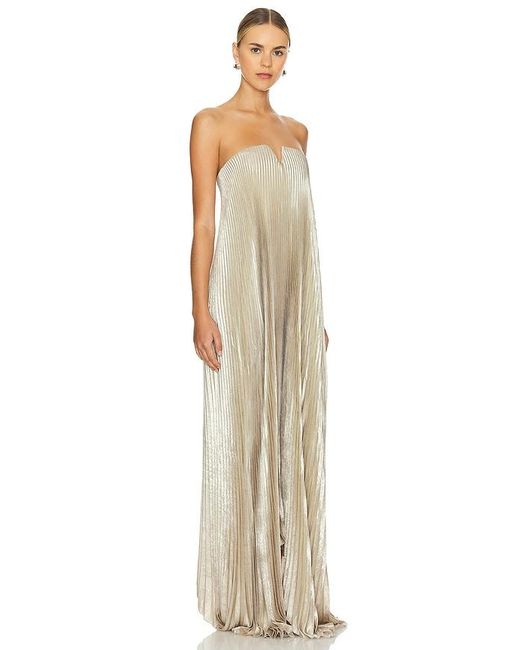 Vestido Largo Tie En Color Oro Metálico Talla (También En 12/L, 6/Xs, 8/S) L'idée de color Natural