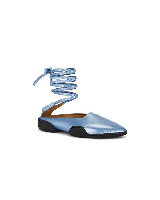 Miista Blue Nettie Lace Up Baillerina Flat