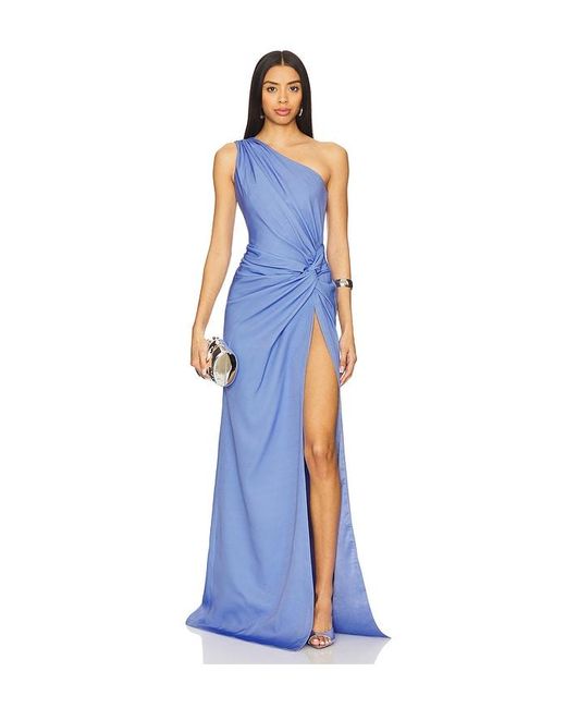 SAU LEE Helene クレープドレス Blue