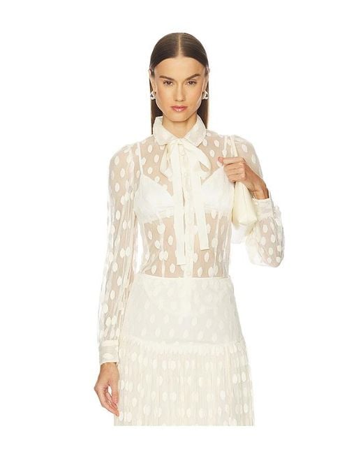 Ulla Johnson White Soraya Neck-Tie Blouse