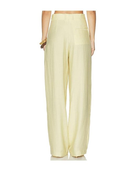 MOTHER OF ALL Yellow Hedi Mid Waist Tailored Linen Pant