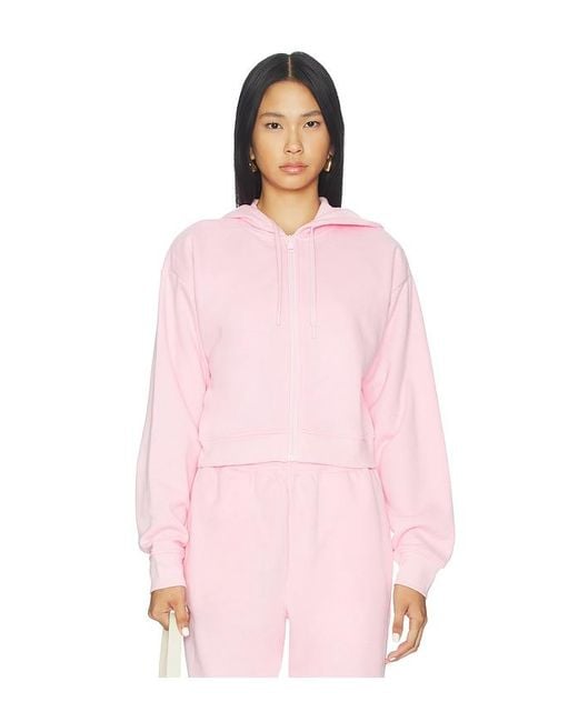 Beyond Yoga Pink Luxefleece Zip Up Hoodie