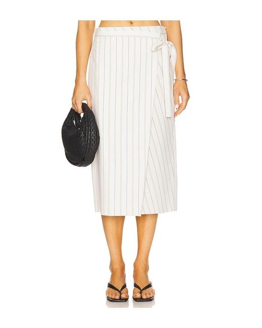 Vince White Seedling Stripe Wrap Skirt