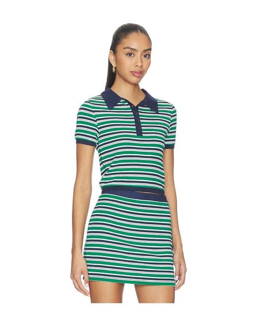Jonathan Simkhai Green Marnie Knit Polo