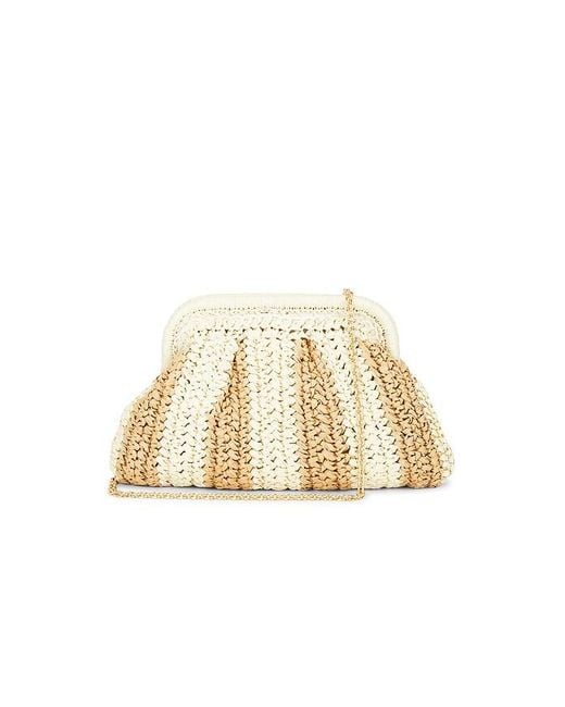 Dolce Vita White Hydra Framed Raffia Clutch