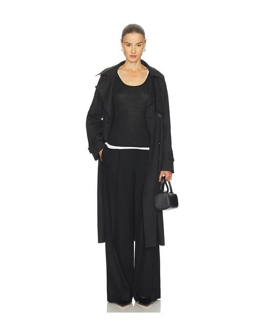 Vince Black Mid Rise Satin Combo Pull On Pant