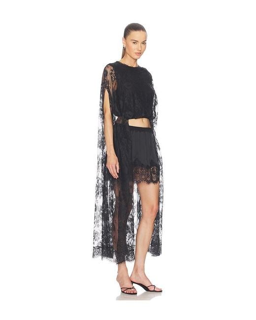 Zimmermann Black Valiant Lace Caped Top