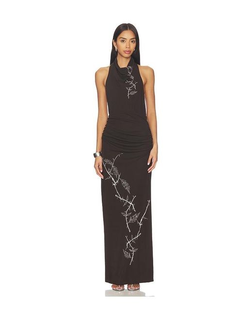 Juliet Johnstone Multicolor Dahlia Rhinestone Halter Gown