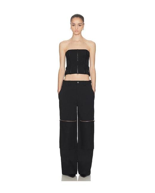 HAELO Black Flex Waist Zip Cargo Pant