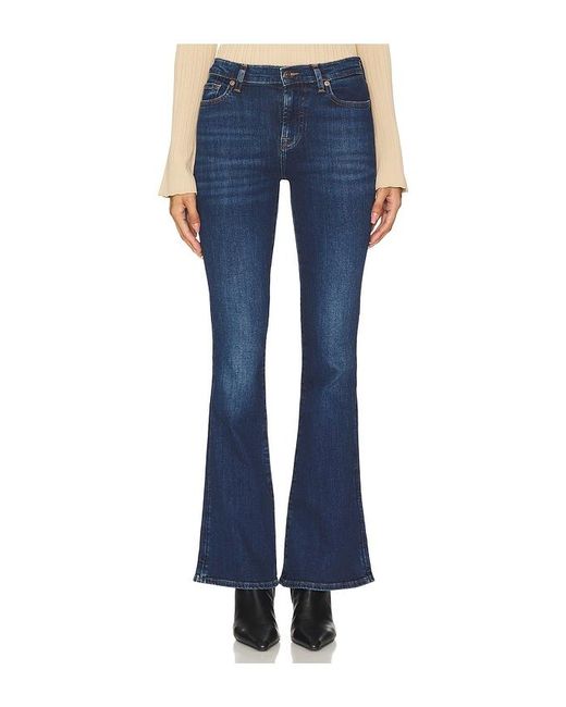 7 For All Mankind Blue High Waisted Ali Flare Leg