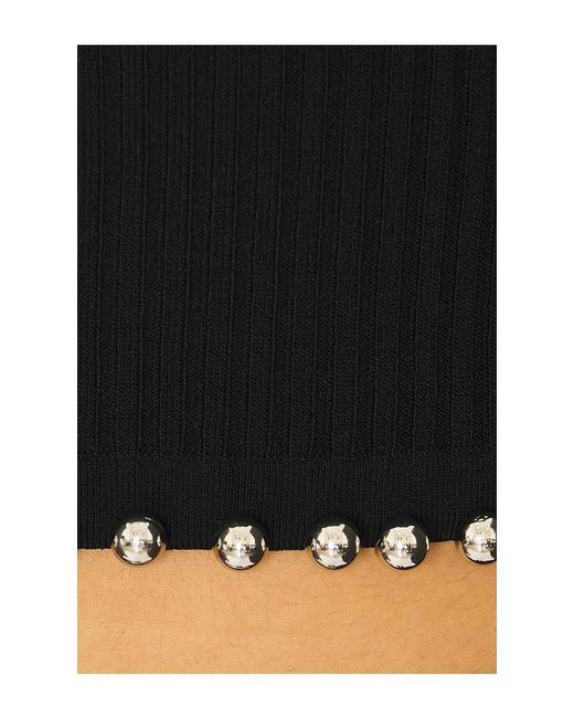 PRIVATE POLICY Black Twist Front Knit Top