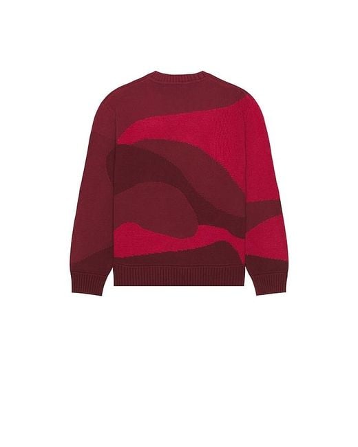 House Of Sunny Red The Landscape Oversized V-Neck Sweater for men