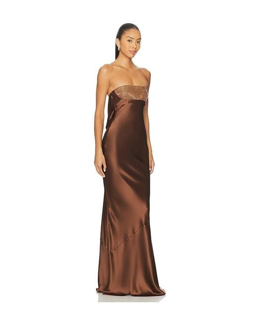 retroféte Brown Graziella Embellished Dress