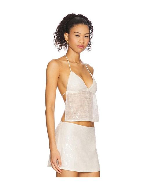 superdown White Chantel Halter Top